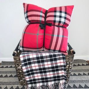 Plaid Flannel Sherpa Pillow set of 2